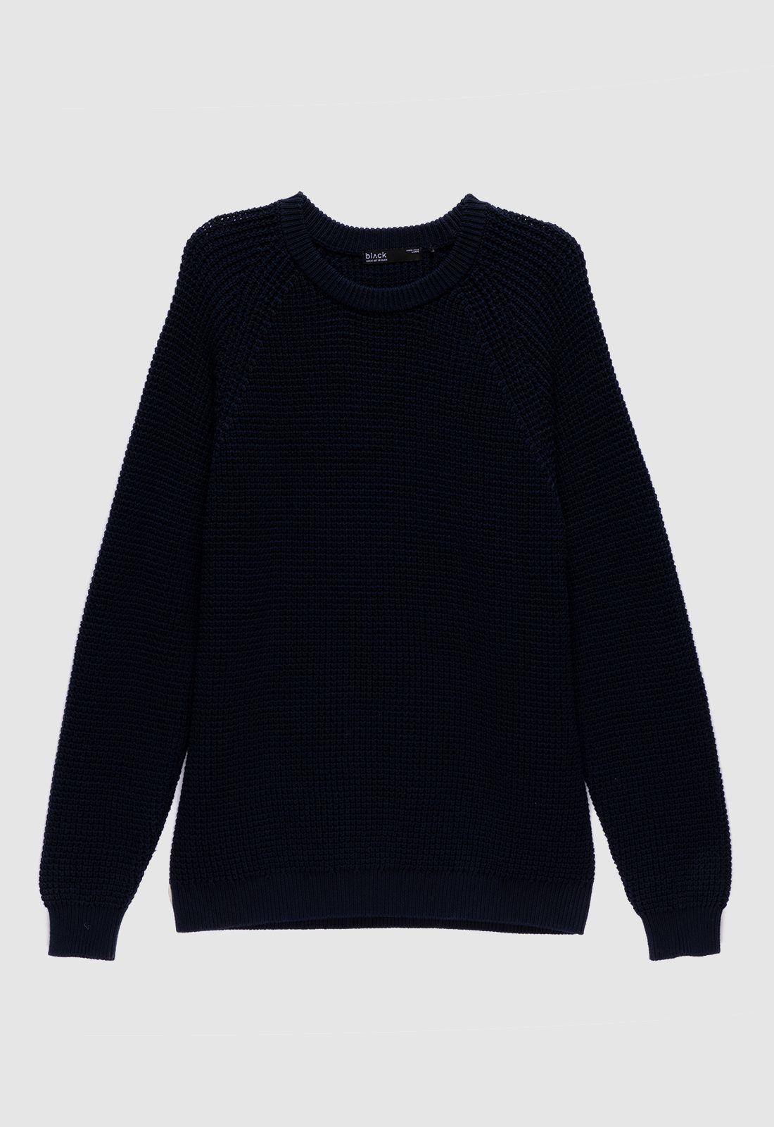 Sweater Knitted Navy Blue  Black Bubba-5
