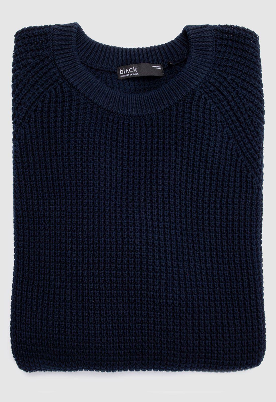 Sweater Knitted Navy Blue  Black Bubba-9