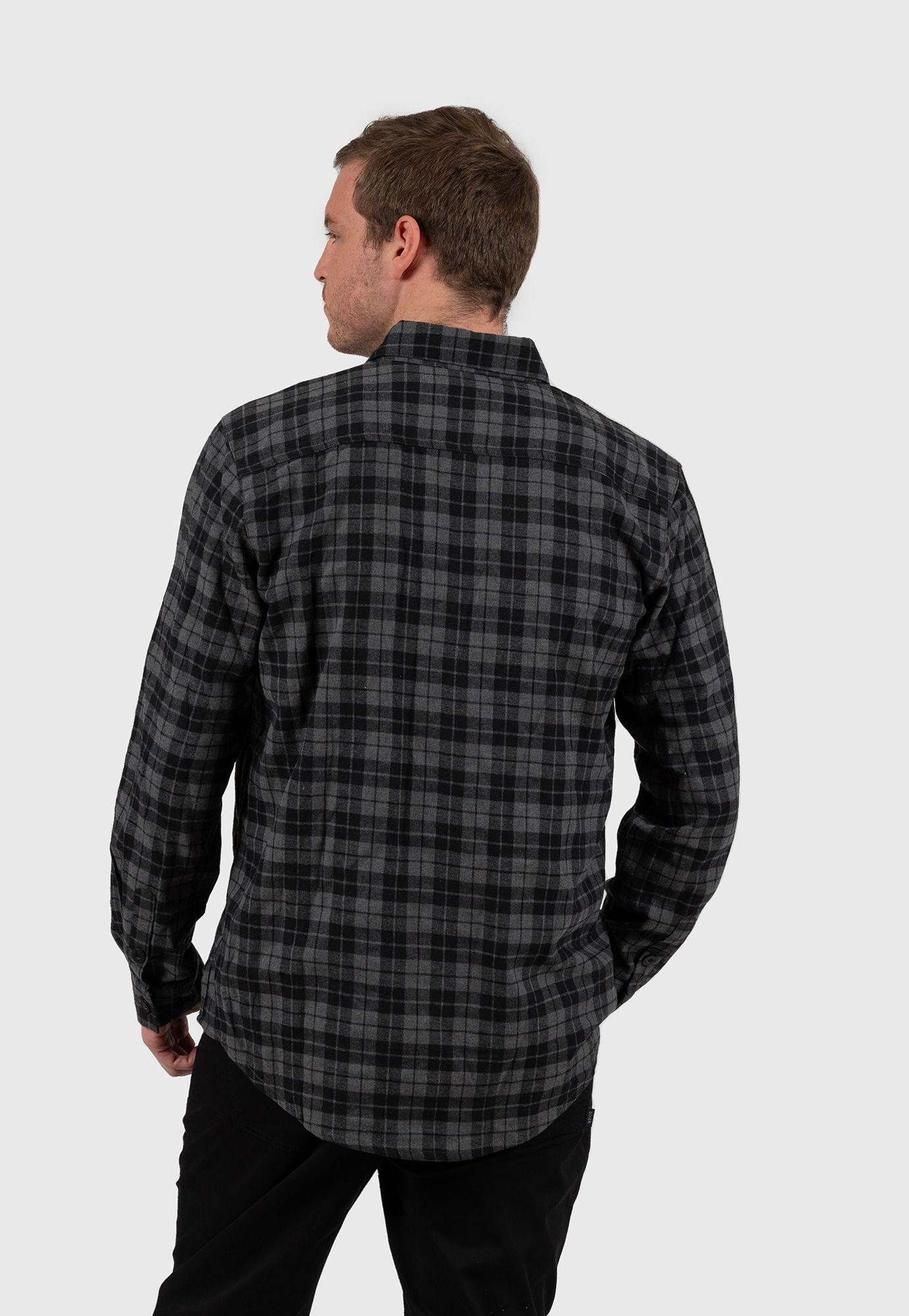 Long Sleeve Flannel Shirt Black Bubba-2