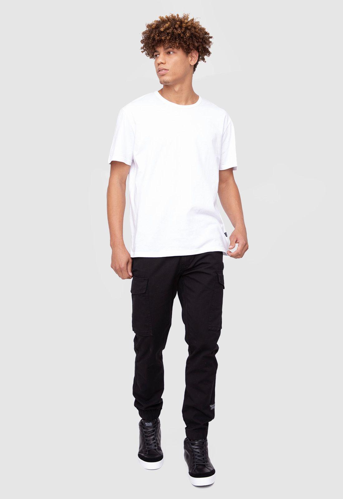 Organic Cotton  Tee  Solid White  Black Bubba-4
