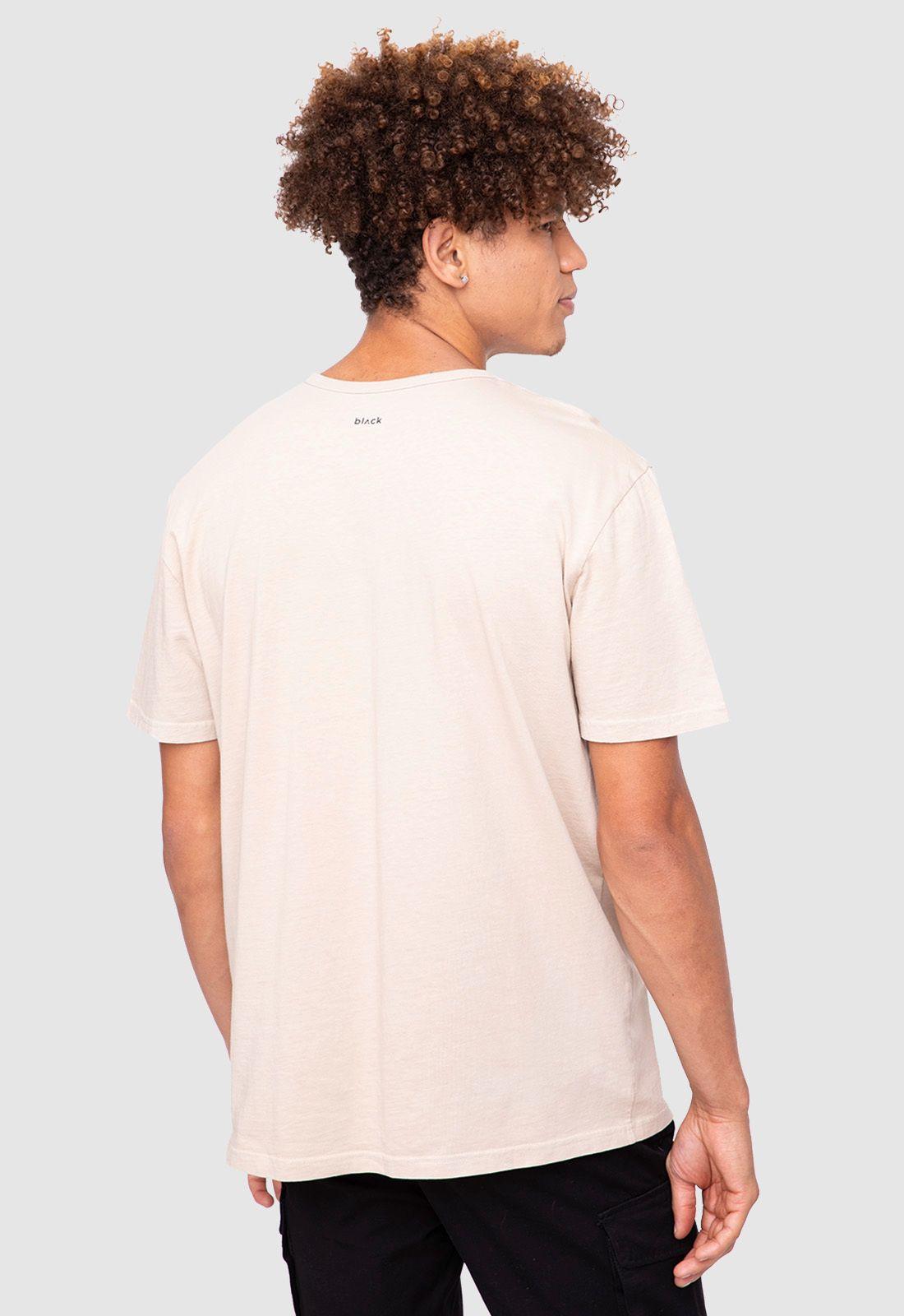 Organic Cotton  Tee  Solid Beige  Black Bubba-1