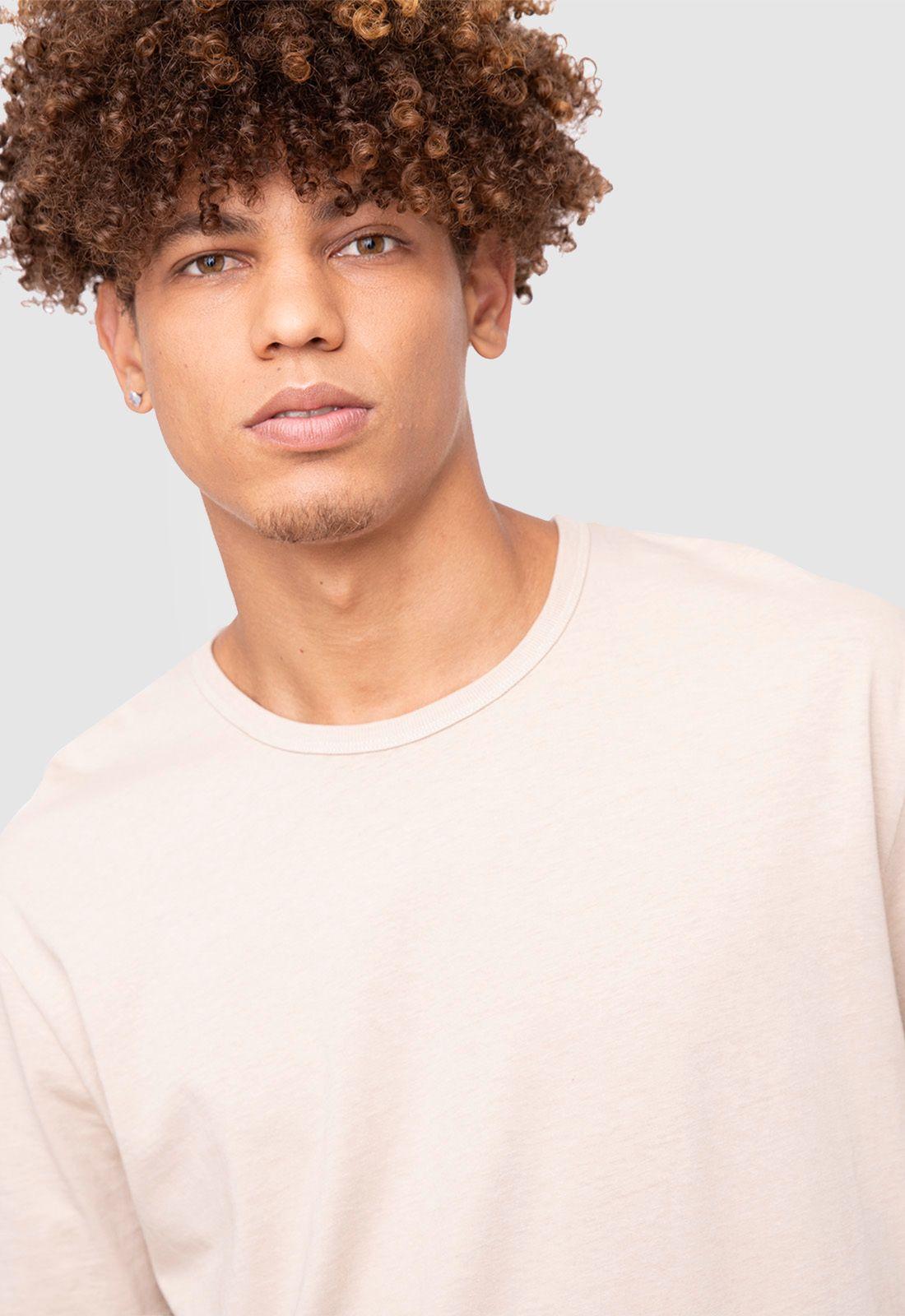 Organic Cotton  Tee  Solid Beige  Black Bubba-2