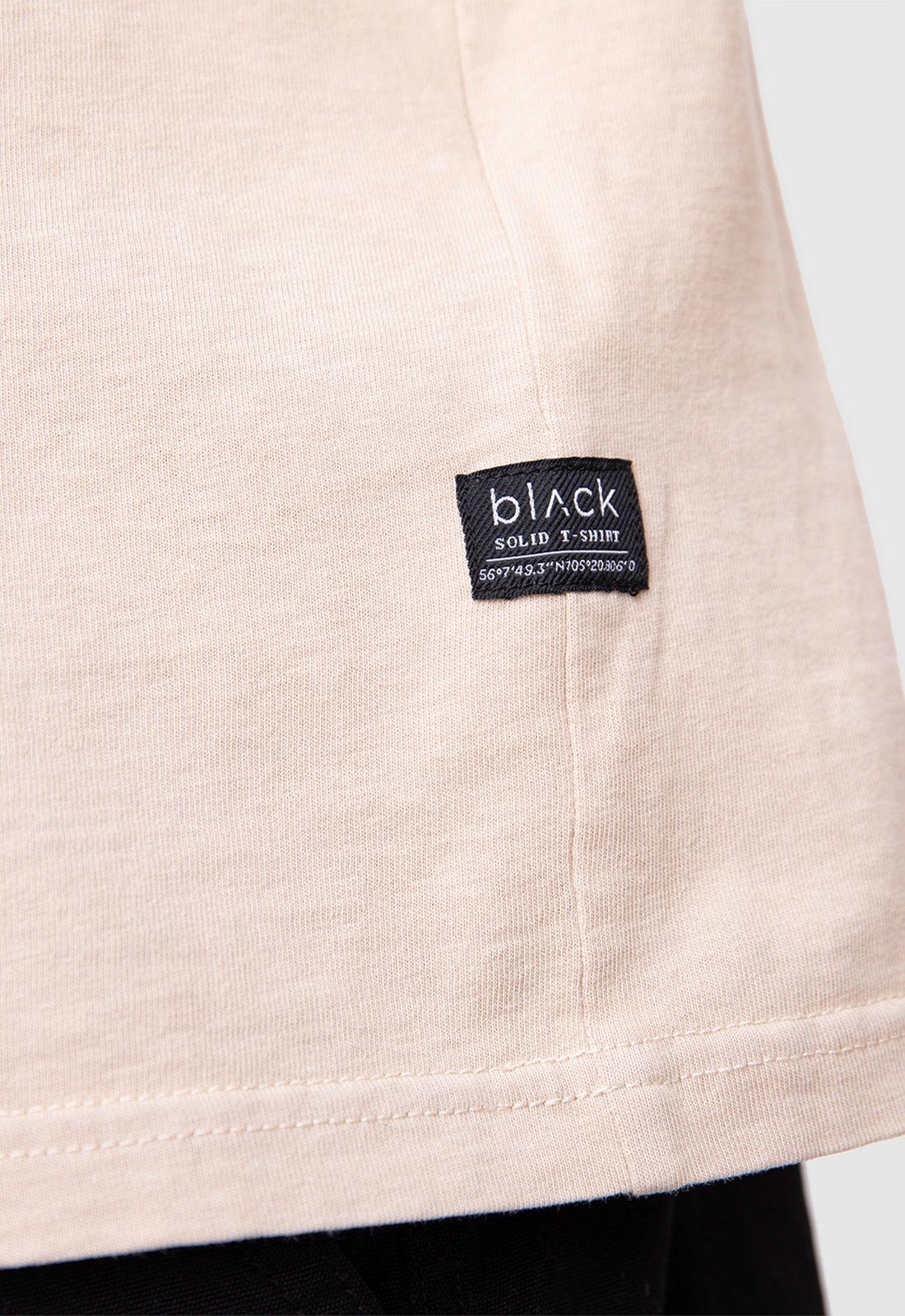 Organic Cotton  Tee  Solid Beige  Black Bubba-3