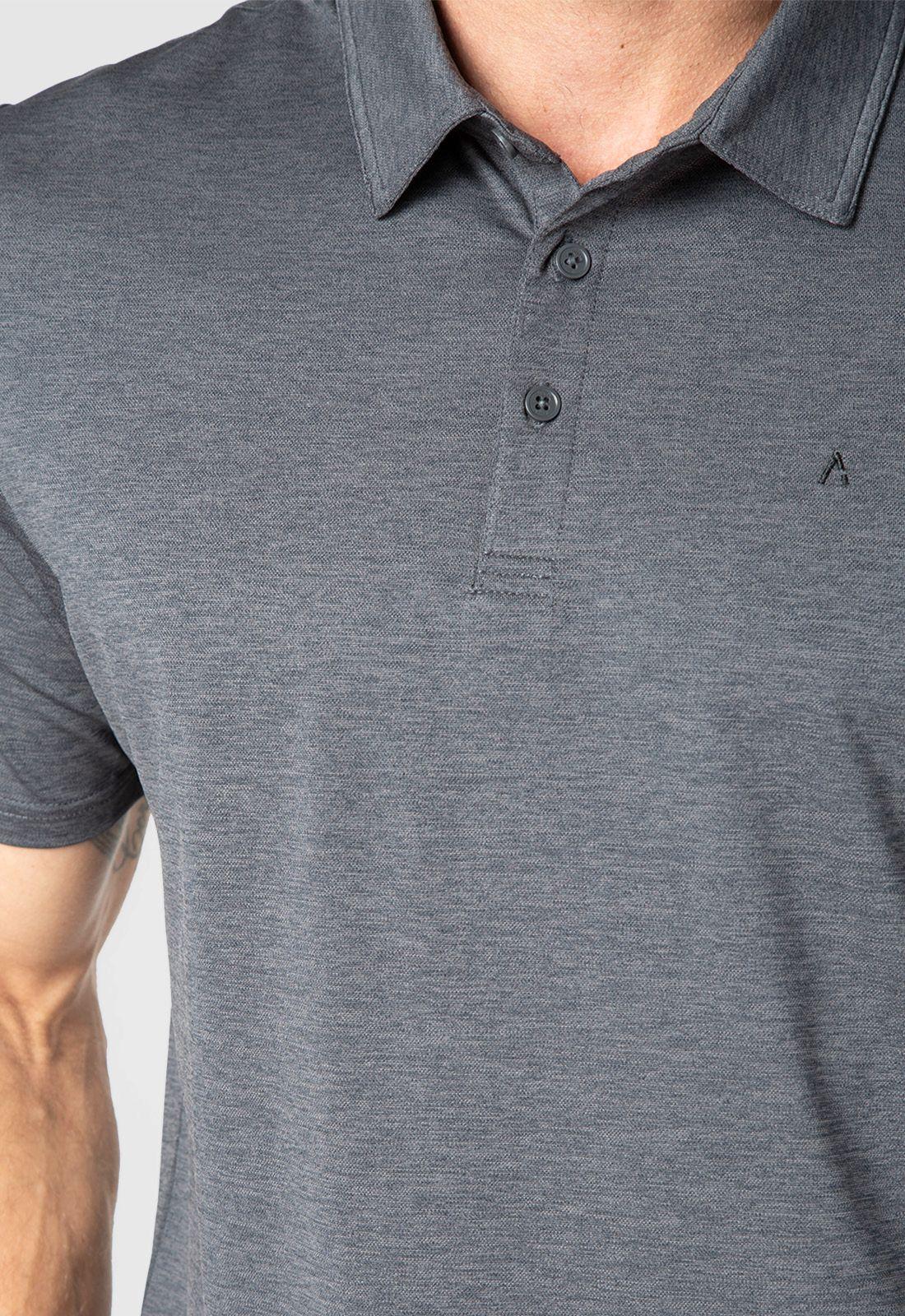 Polera Tech Golf Dark Grey Black Bubba-3