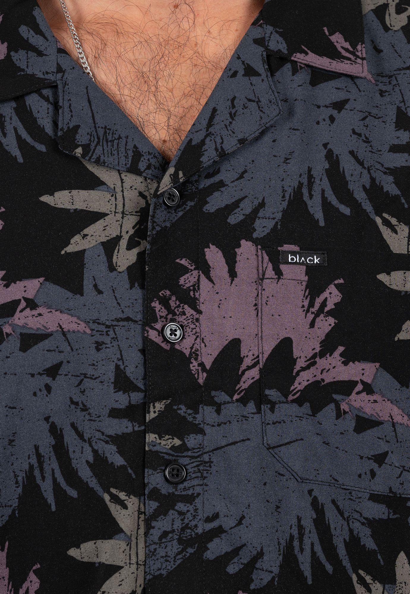 Viscose Shirt Palm  Black Bubba-3