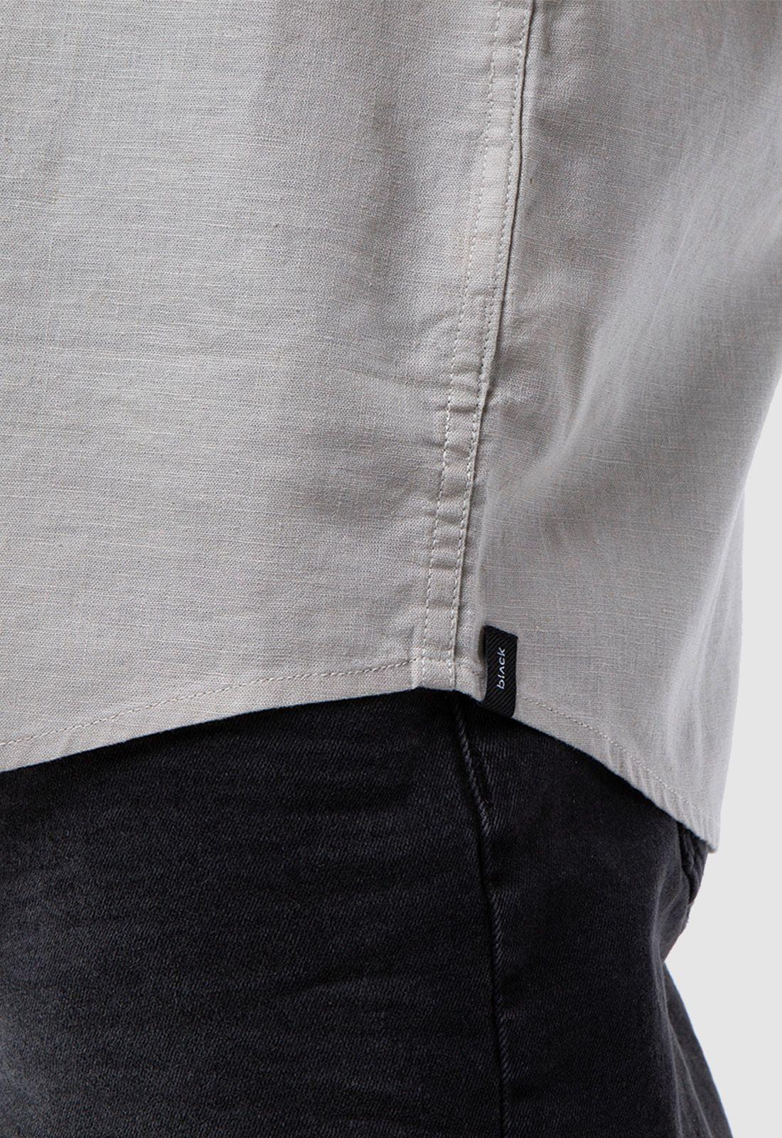 Camisa Manga Corta Lino Café Black Bubba-3