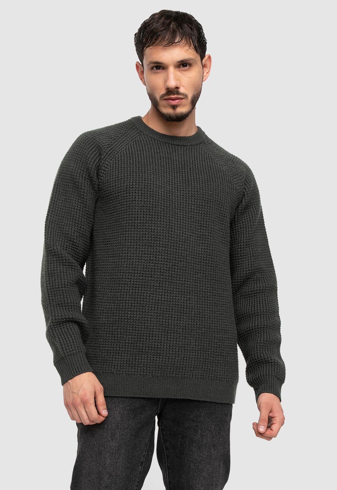 Sweater Knitted Dark Green Black Bubba-0