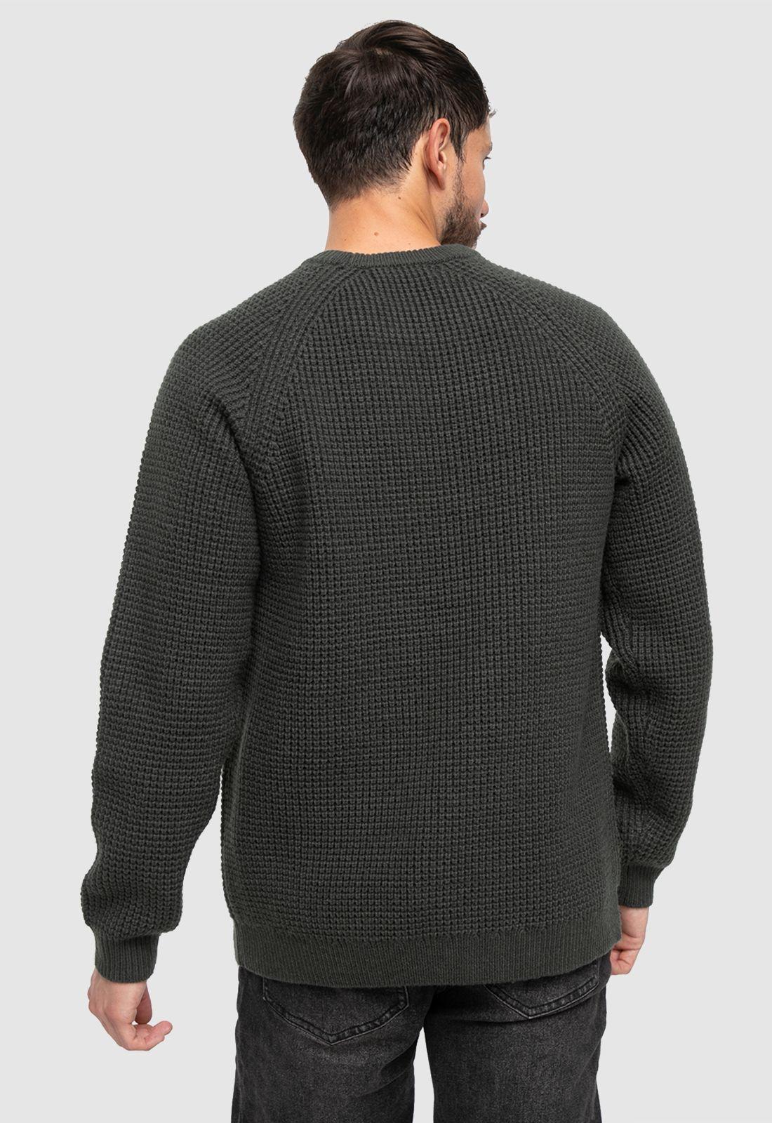 Sweater Knitted Dark Green Black Bubba-1