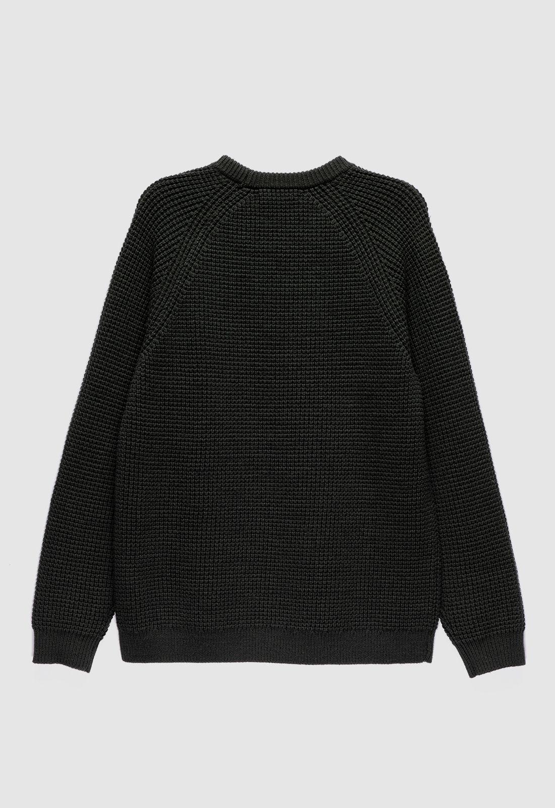 Sweater Knitted Dark Green Black Bubba-6
