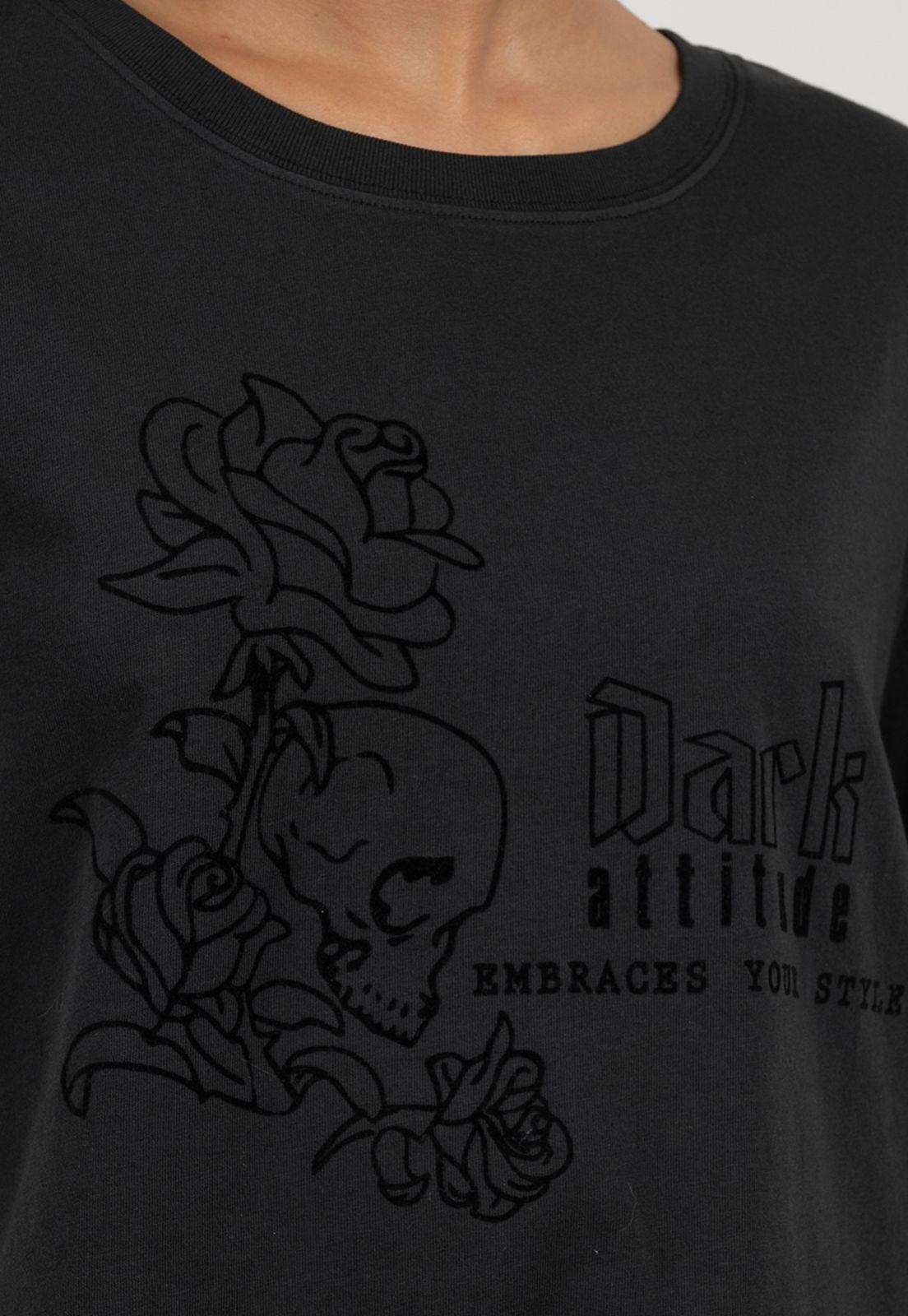 Women Tee Text Black Bubba-2