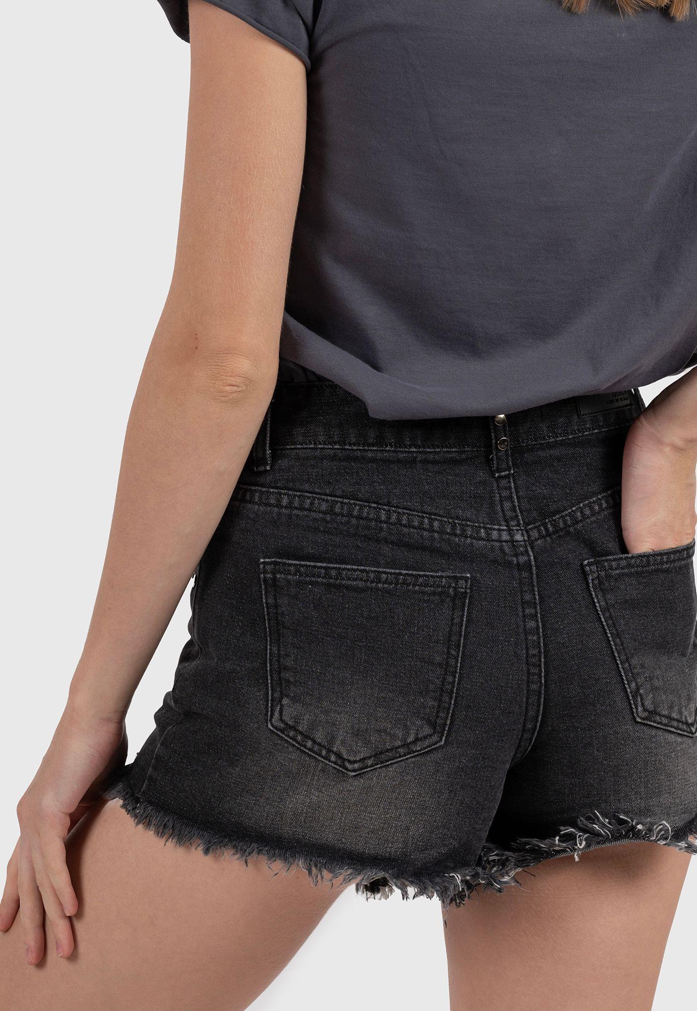 Women Denim Short  Black Bubba-2