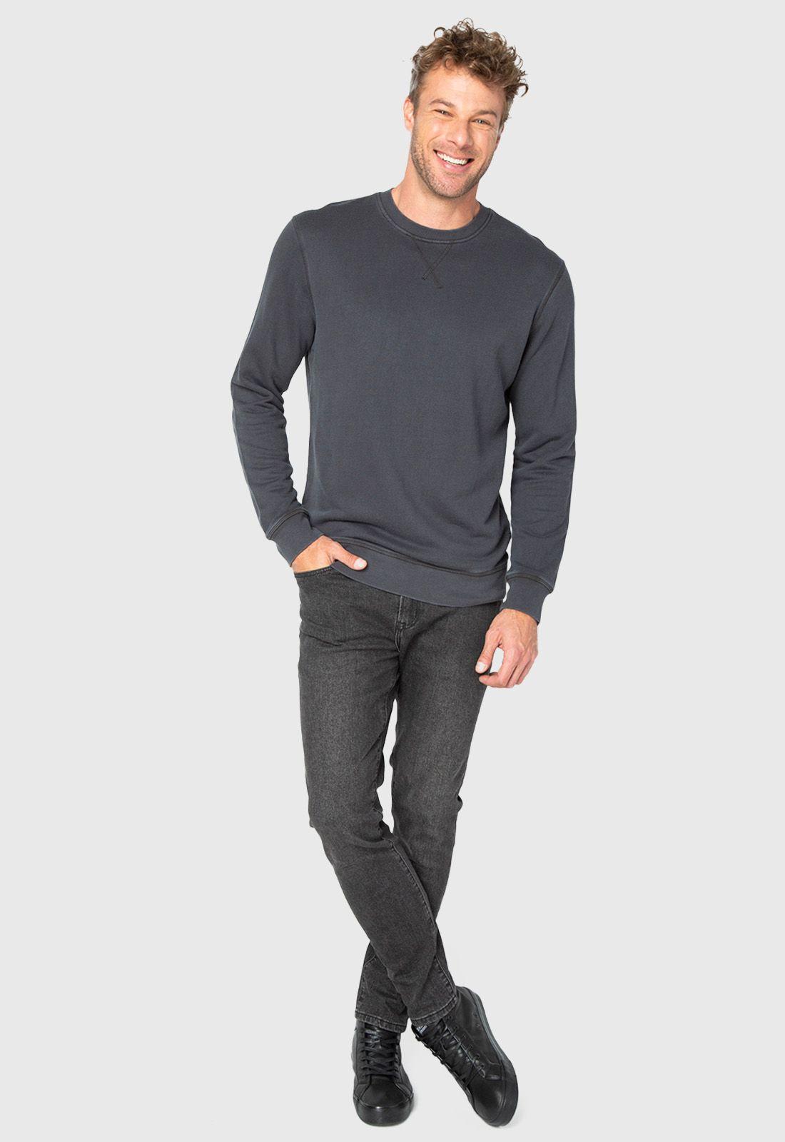 Classic Crewneck Dark Grey  Black Bubba-2