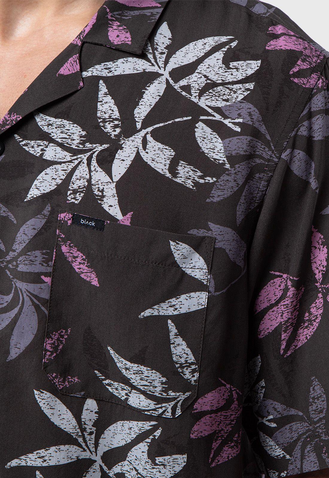 Camisa Viscosa Summer Print Black Bubba-3