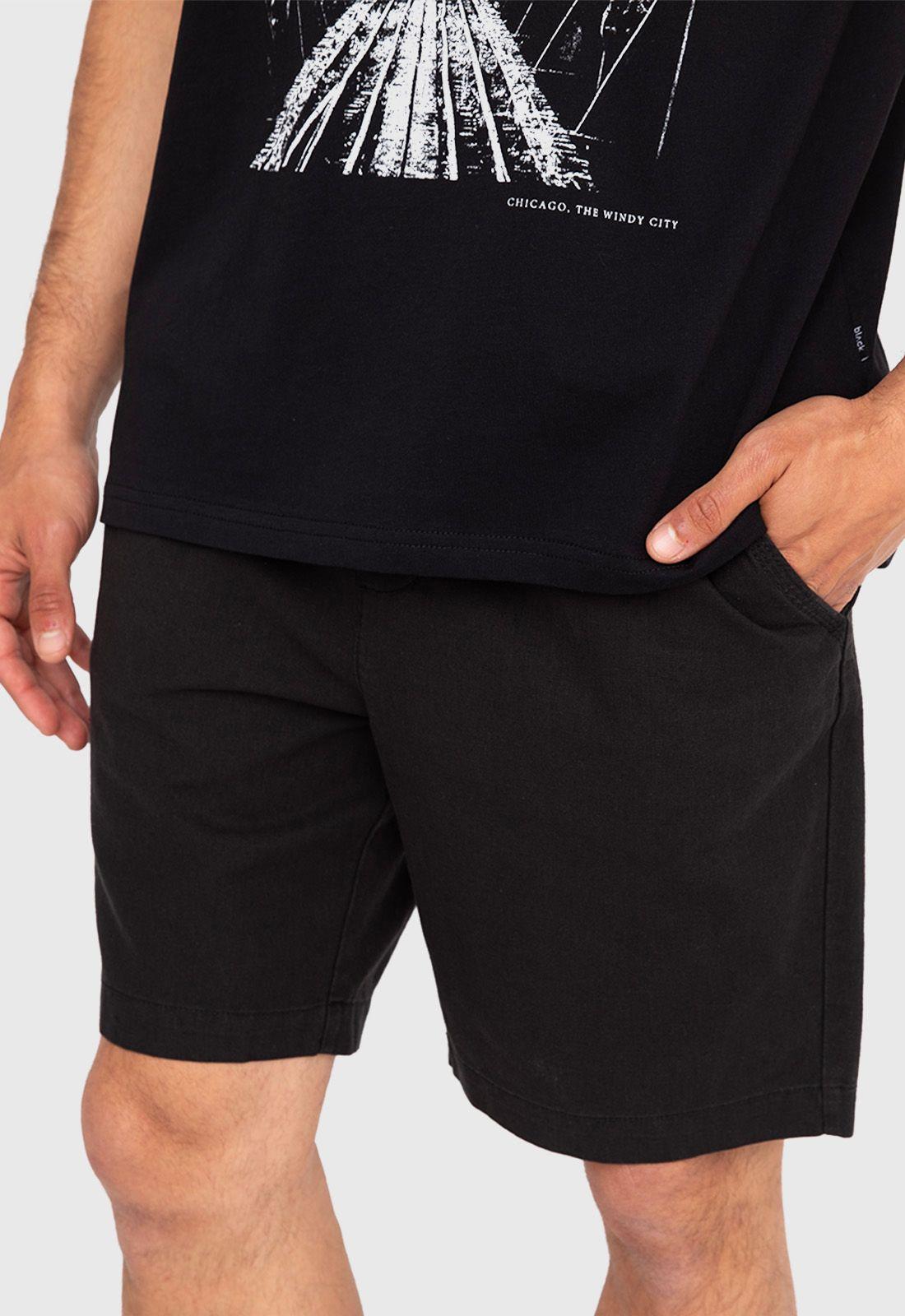 Short Lino Cotton Black Black Bubba-0