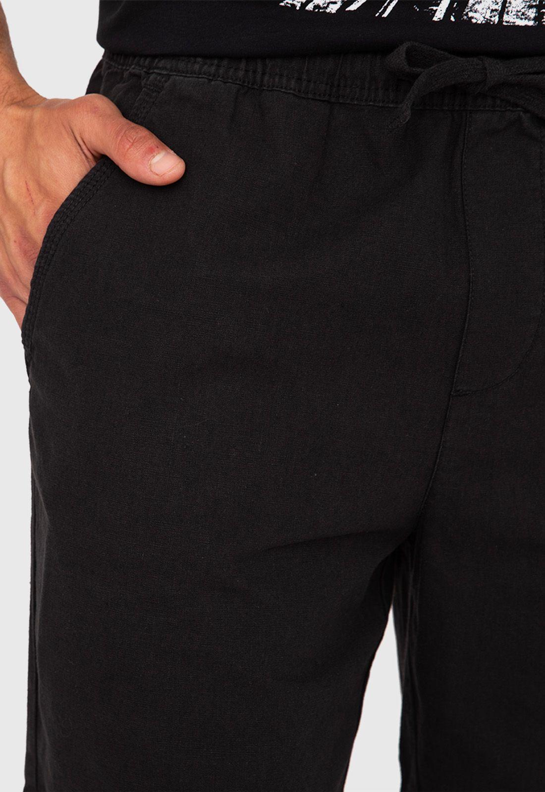 Short Lino Cotton Black Black Bubba-3