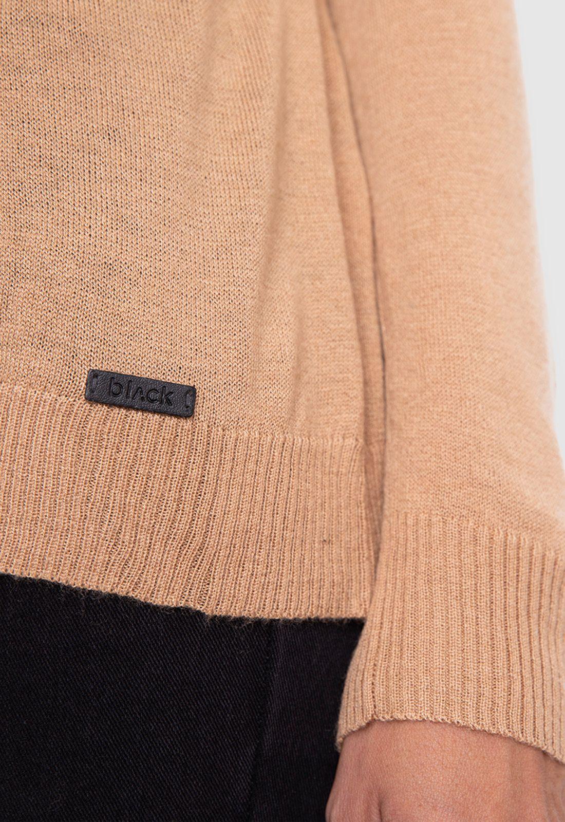 Women Sweater Solid Line Beige  Black Bubba-3