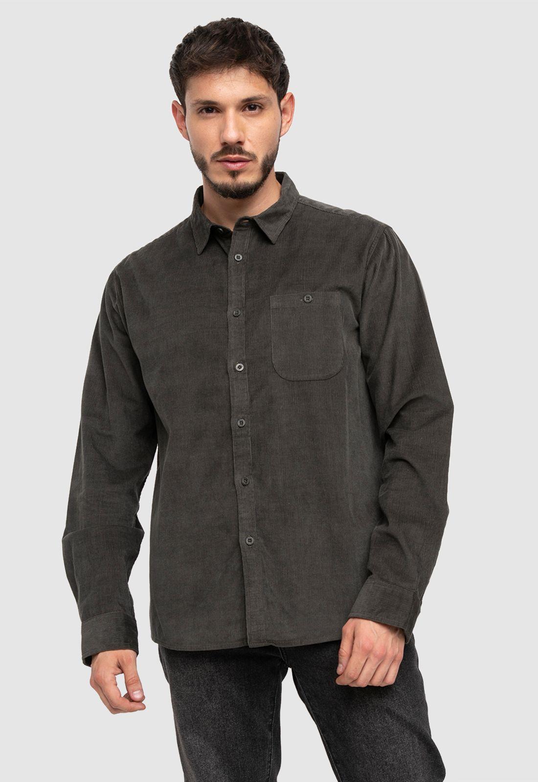Corderoy Shirt Green Black Bubba-0