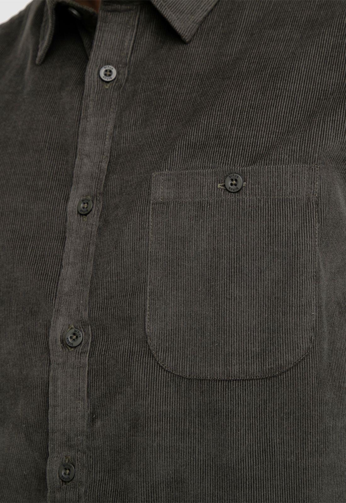 Corderoy Shirt Green Black Bubba-3