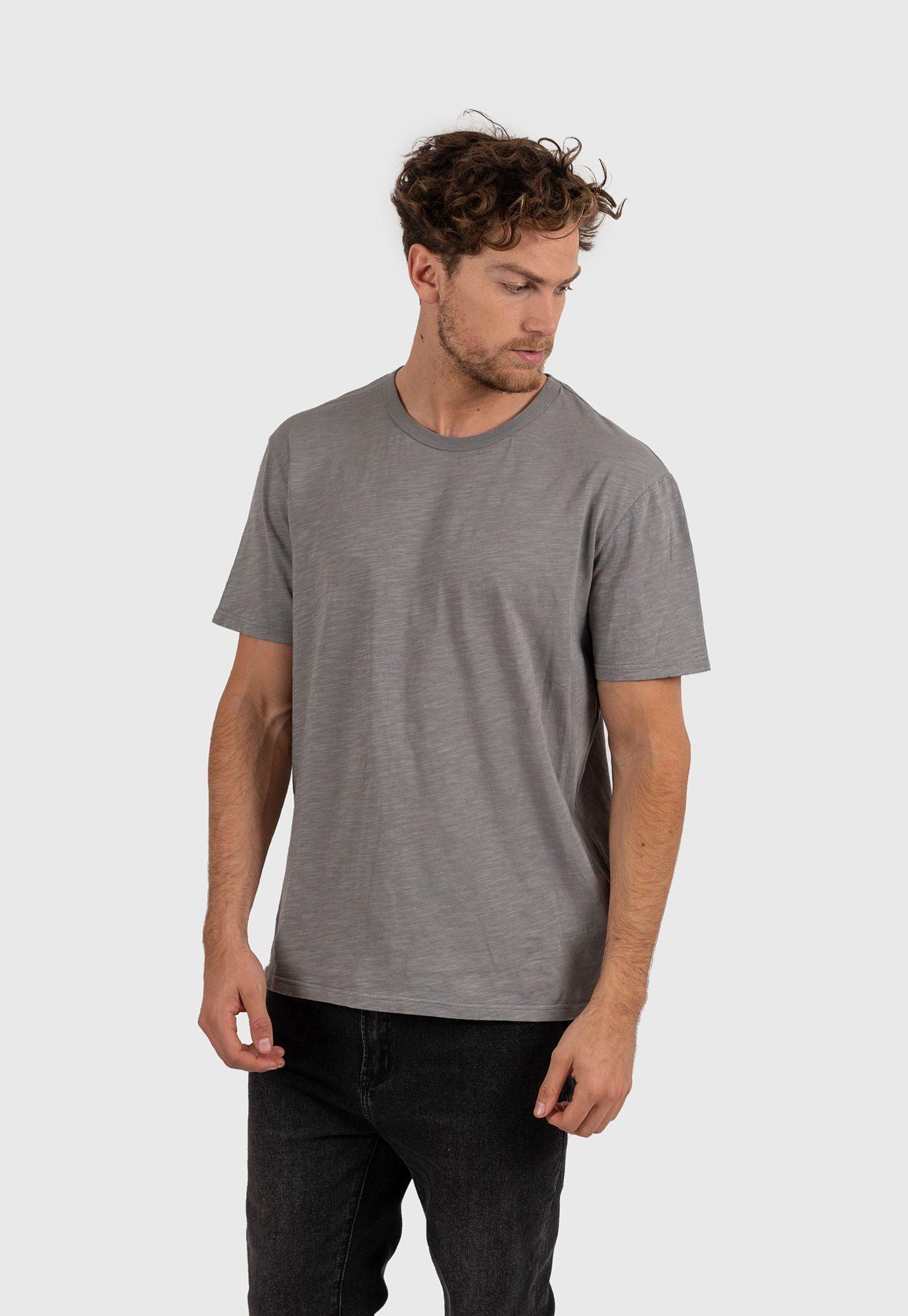 Essential Tee Organic Cotton Light Grey Black Bubba-2