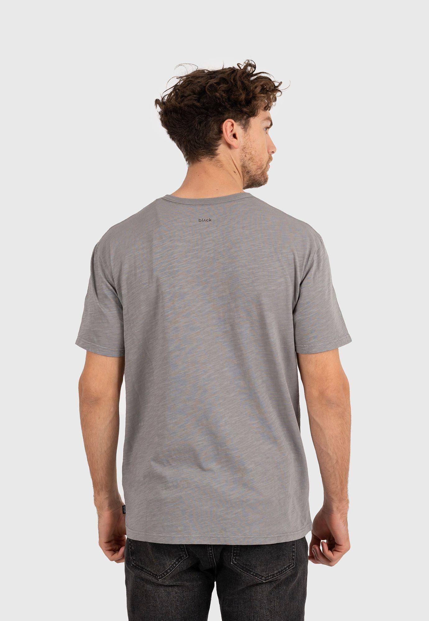 Essential Tee Organic Cotton Light Grey Black Bubba-3