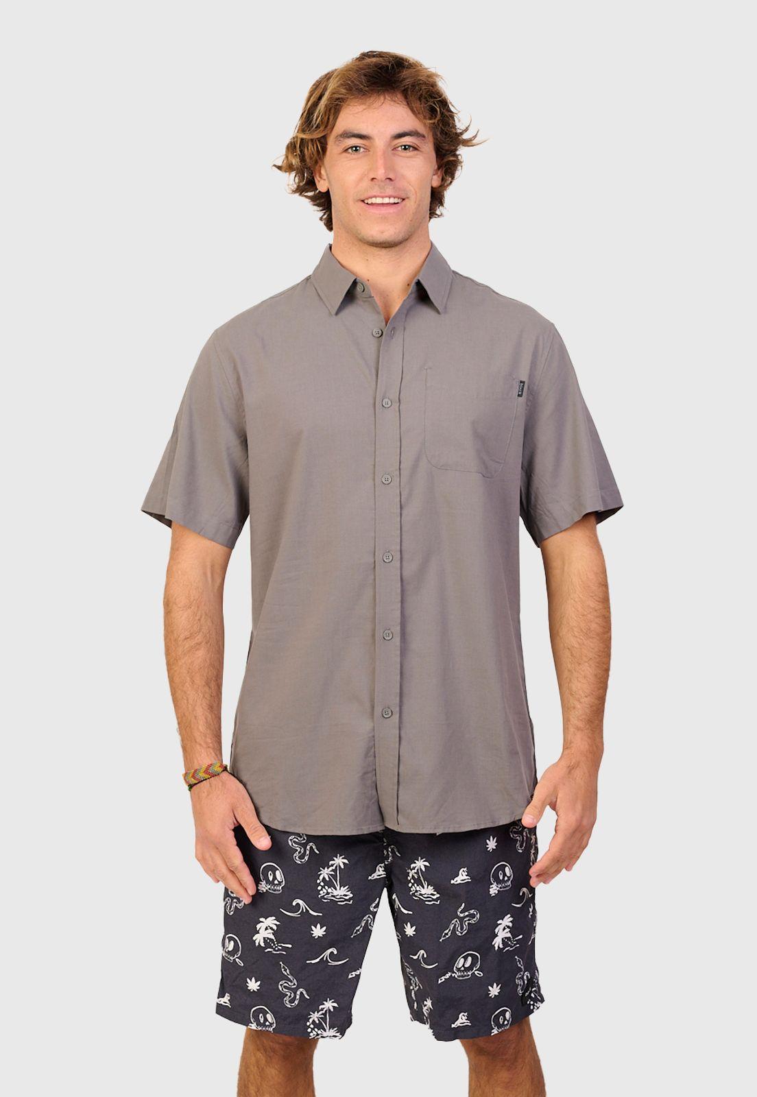 Cotton Shirt Dust Smoke Black Bubba-0
