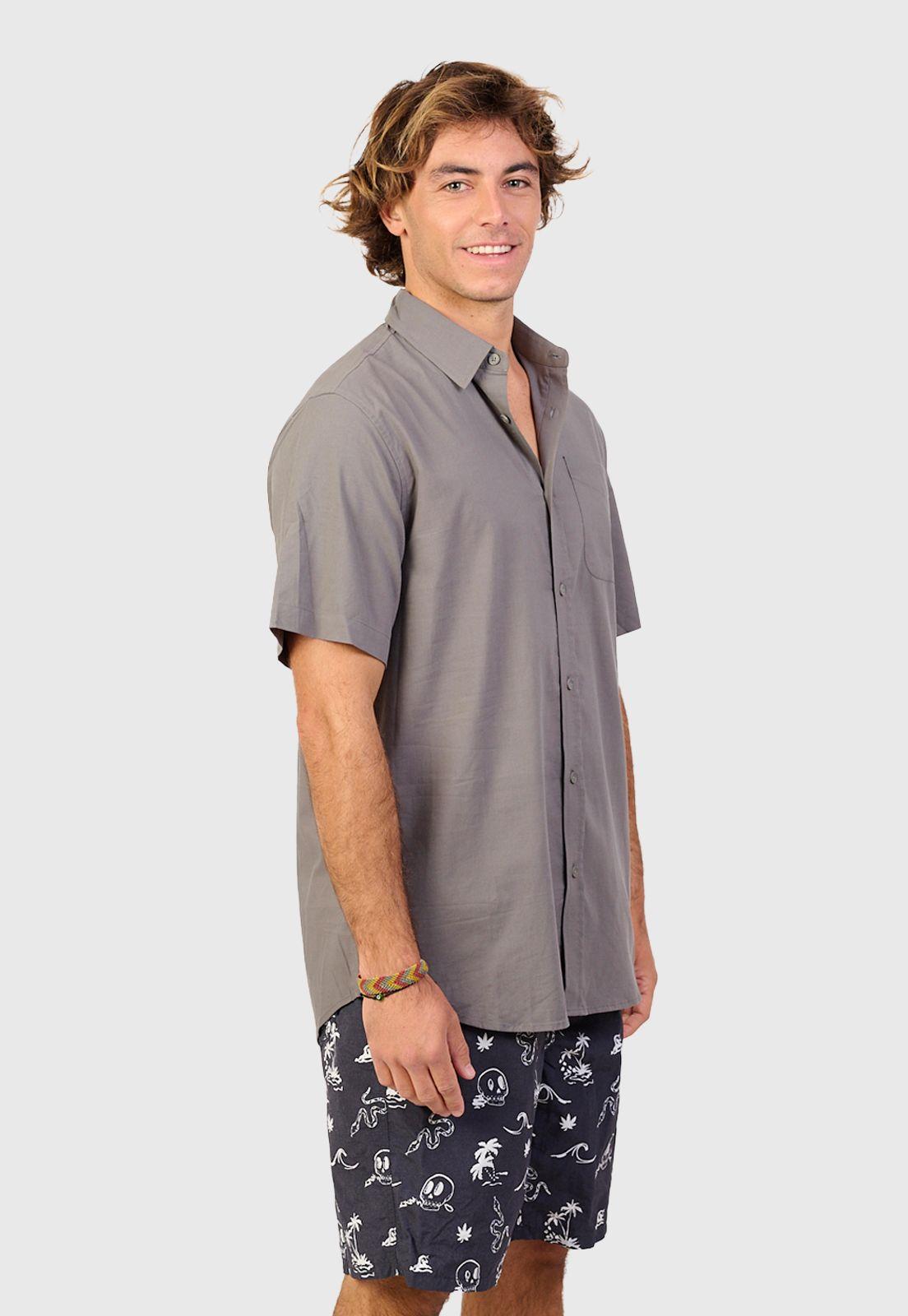 Cotton Shirt Dust Smoke Black Bubba-3