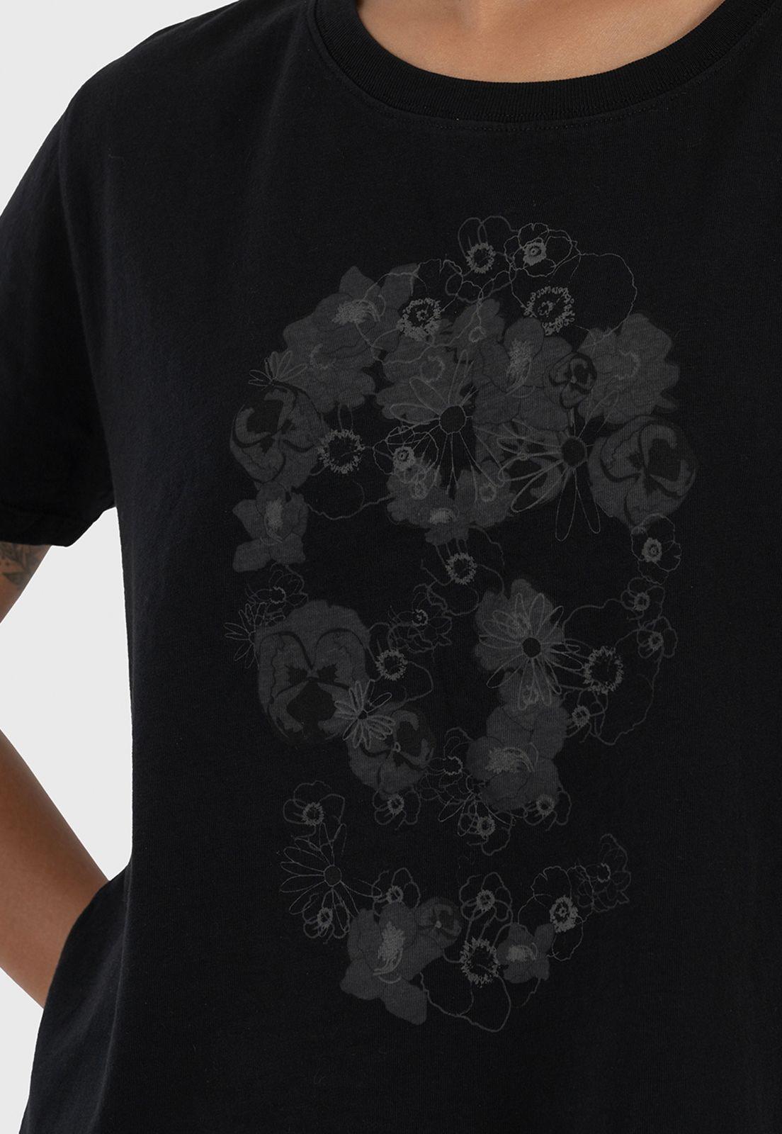 Women Tee Skull Black Bubba-2