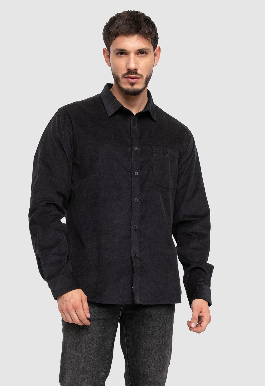 Corderoy Shirt Iron Gate Black Bubba-0