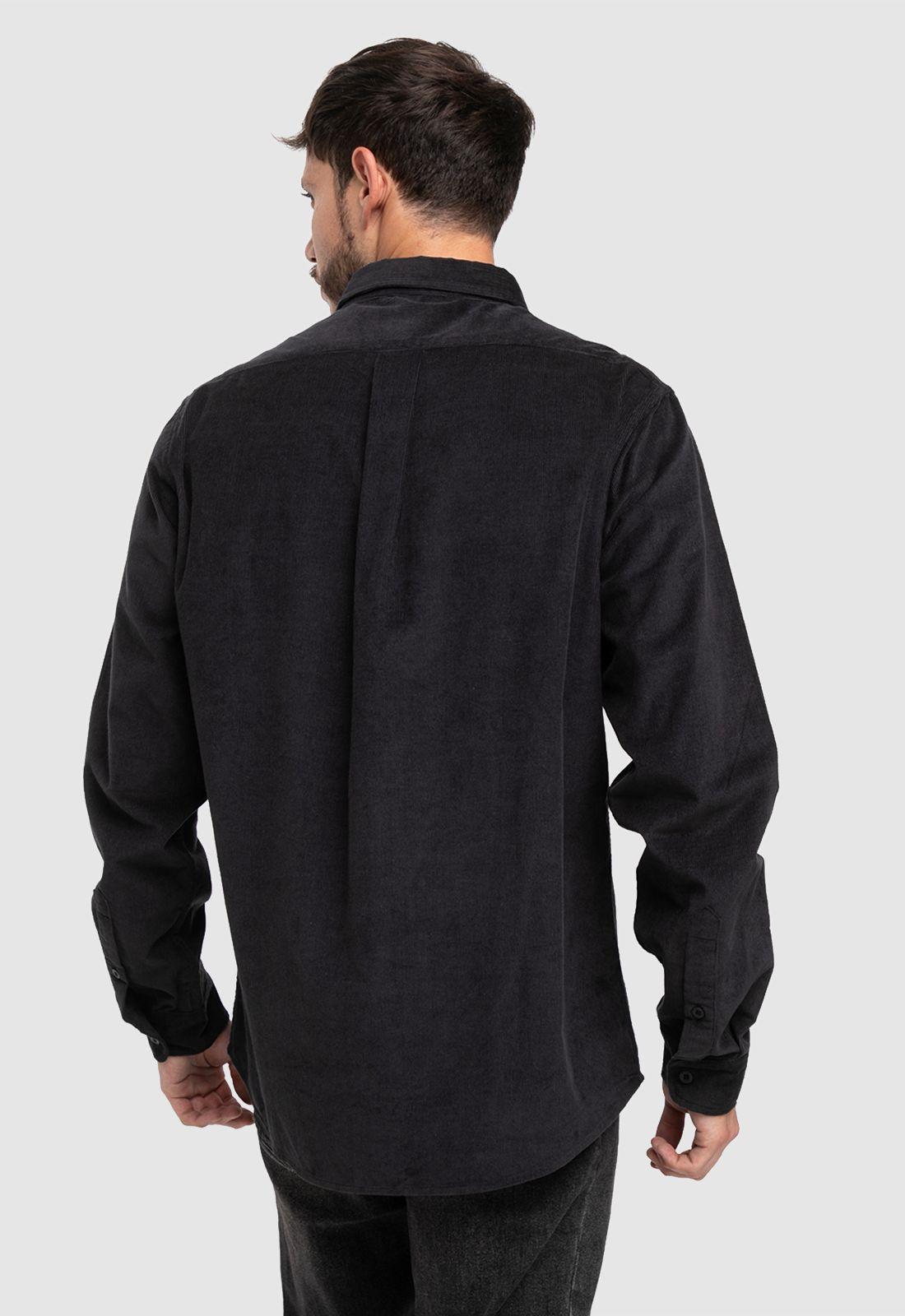 Corderoy Shirt Iron Gate Black Bubba-1