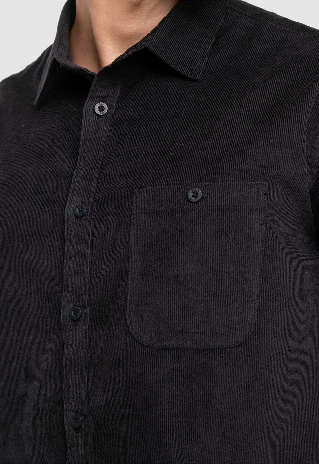 Corderoy Shirt Iron Gate Black Bubba-3