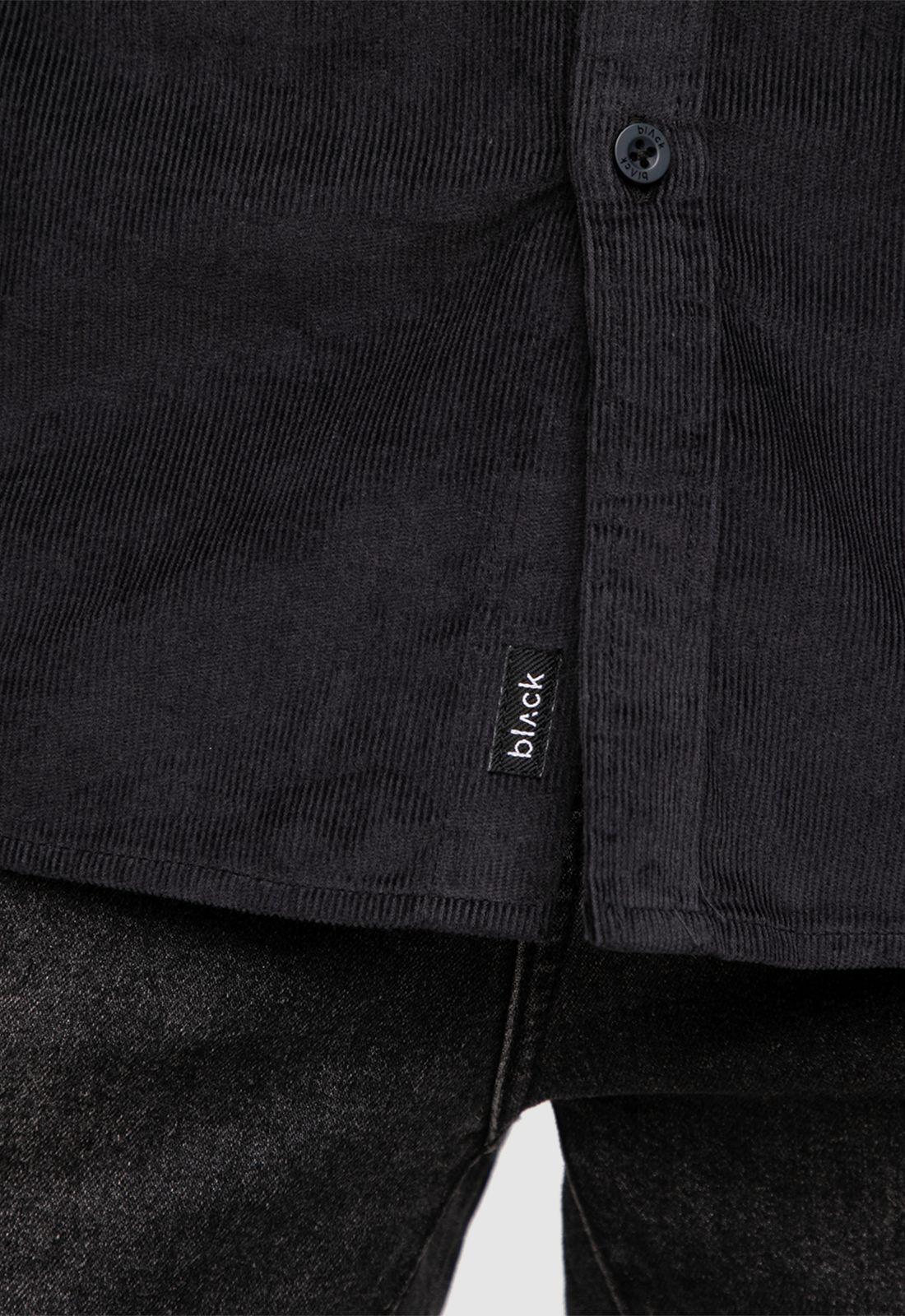 Corderoy Shirt Iron Gate Black Bubba-5
