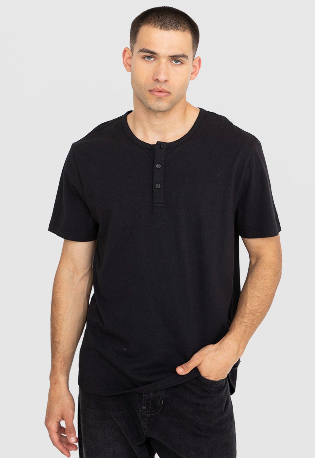 Polera Henley Black Black Bubba 2.0-0