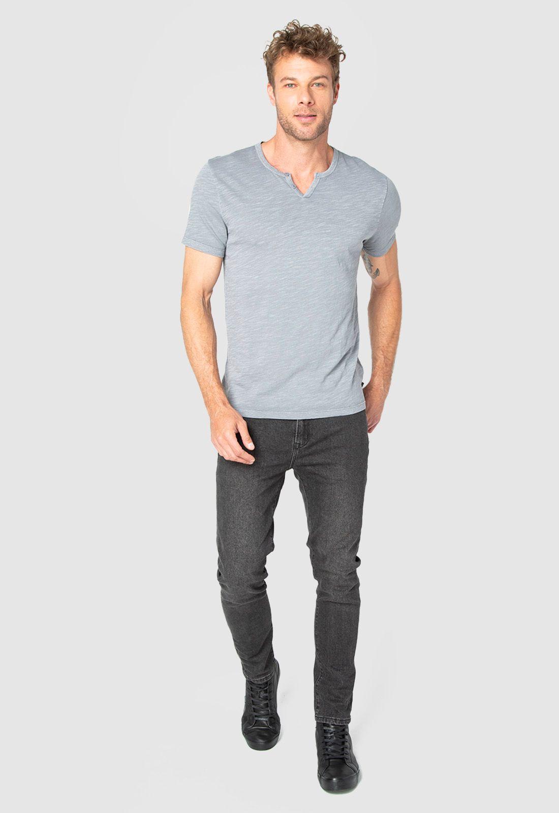 Polera Henley Grey Black Bubba-2