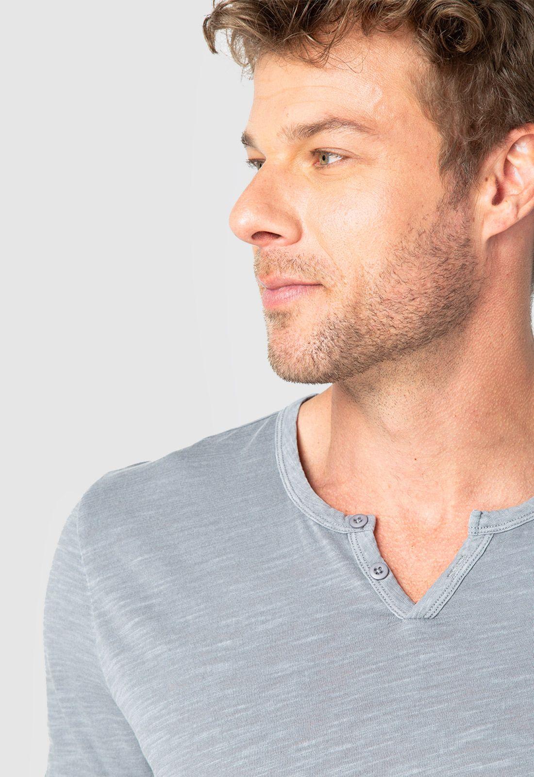 Polera Henley Grey Black Bubba-3