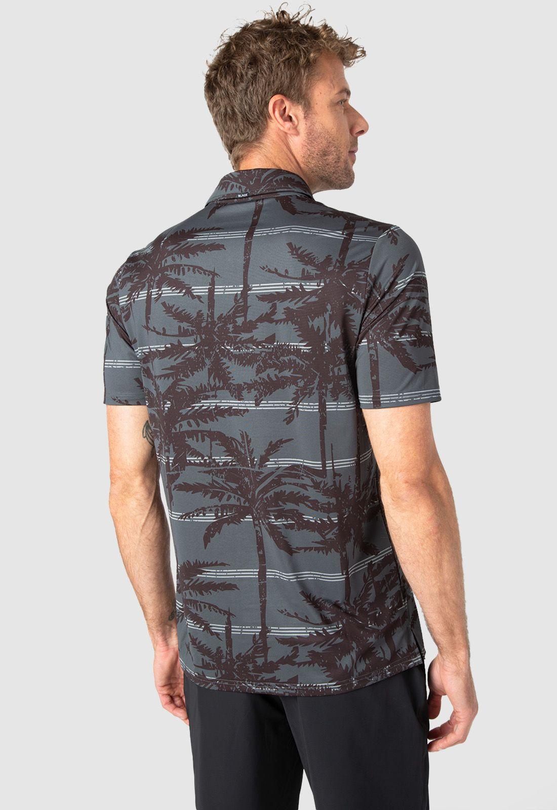 Polera Spandex Golf Palms   Black Bubba-1