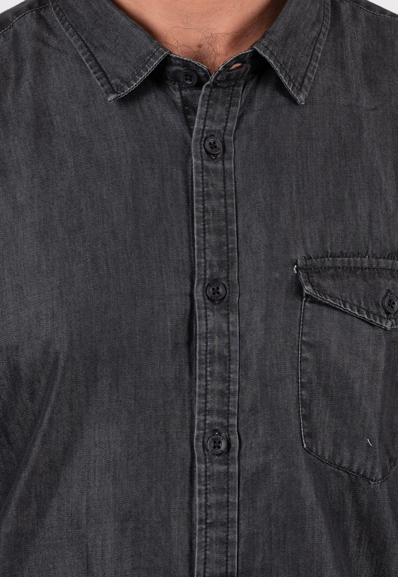 Tencel Shirt Grey  Black Bubba-2