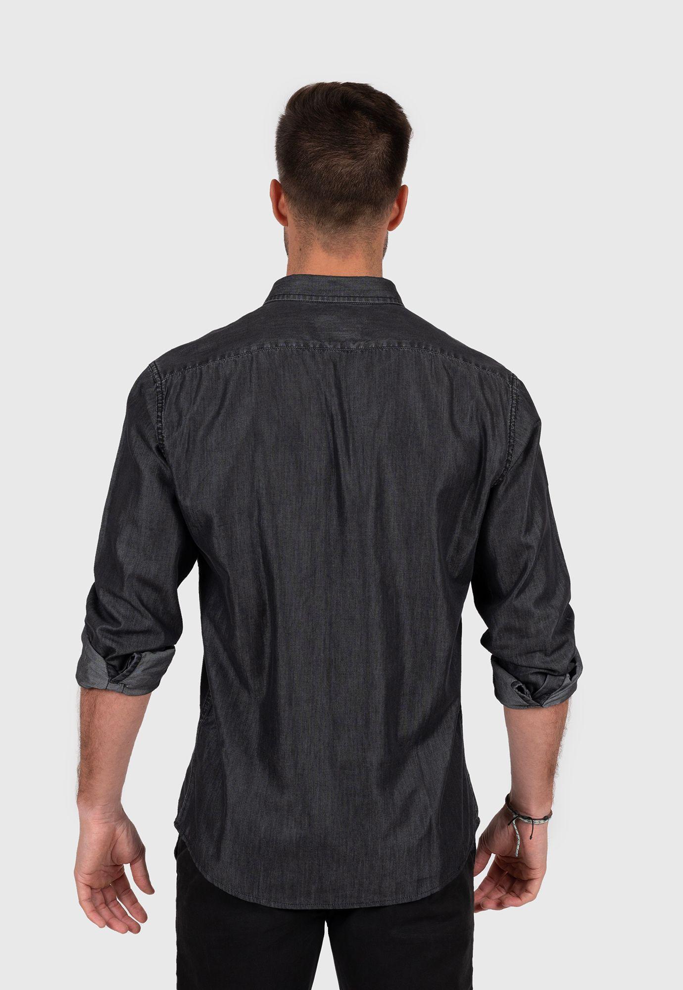 Tencel Shirt Grey  Black Bubba-3