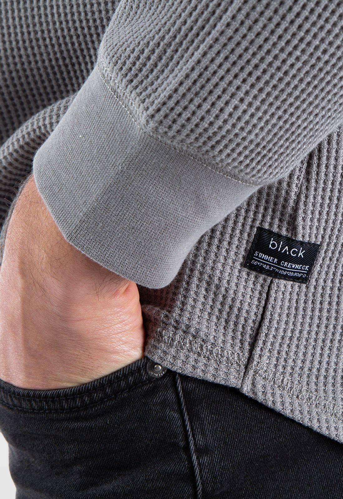 Crewneck Waffle Summer Gris Black Bubba-3