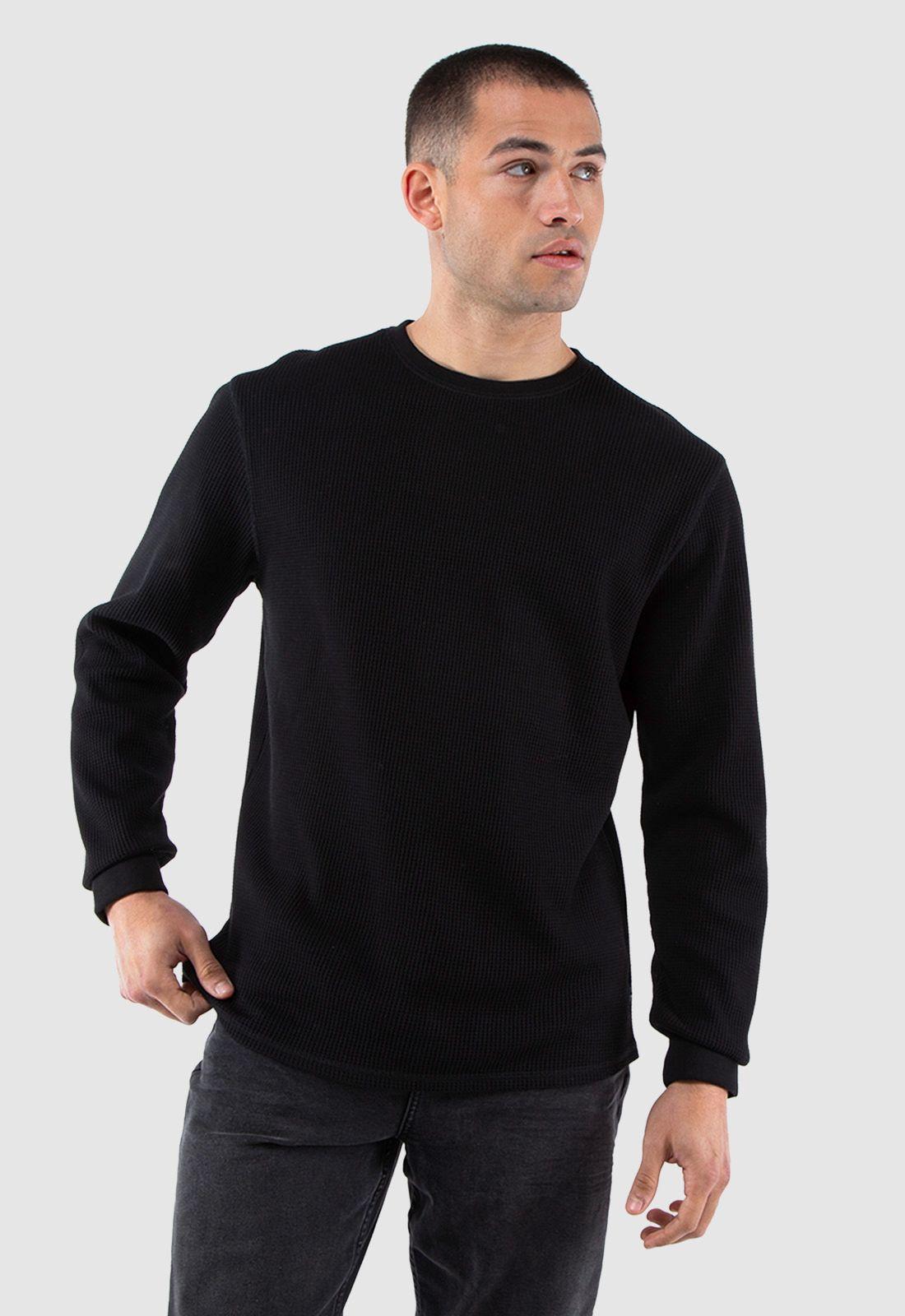 Crewneck Waffle Summer Black Black Bubba-1