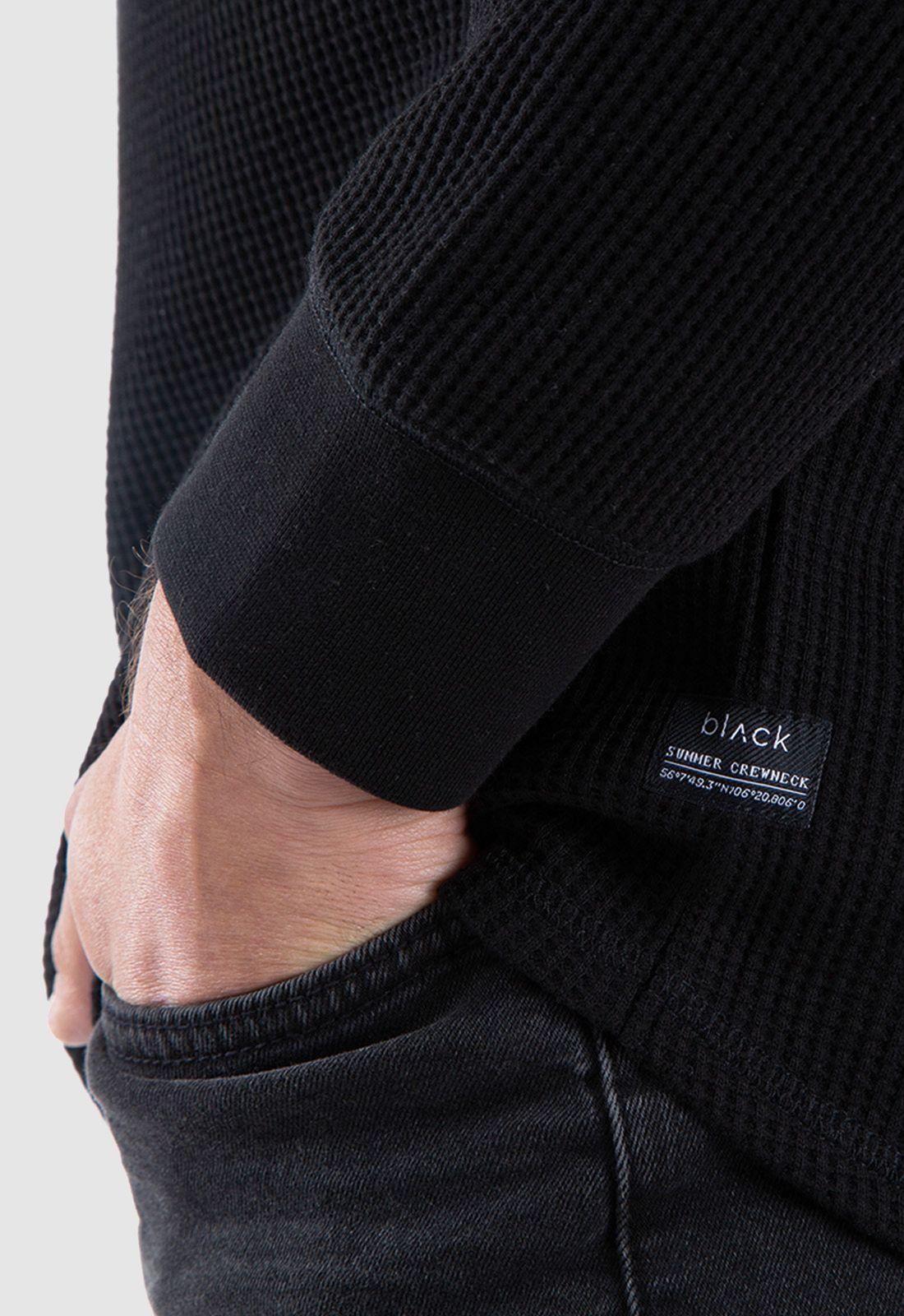 Crewneck Waffle Summer Black Black Bubba-3