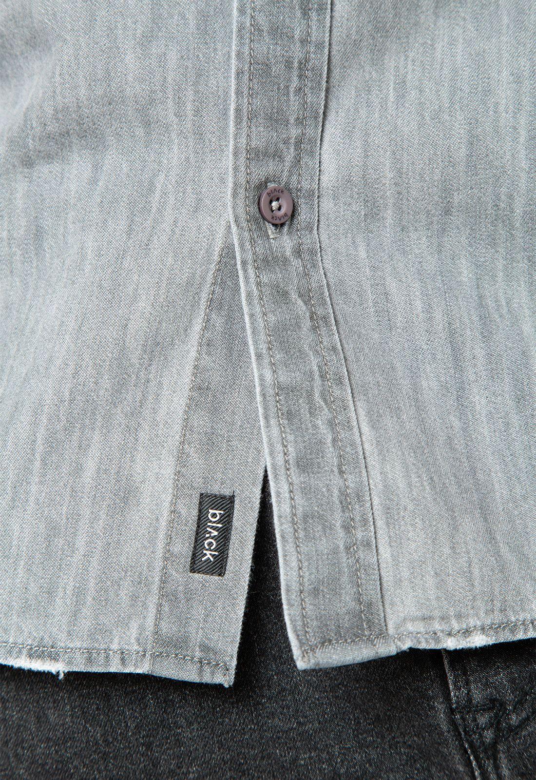 Shirt Cotton Denim Light Grey Black Bubba-3