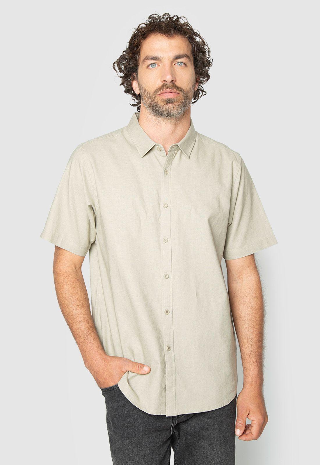 Shirt Linen Blended Fresh Moss Black Bubba-0