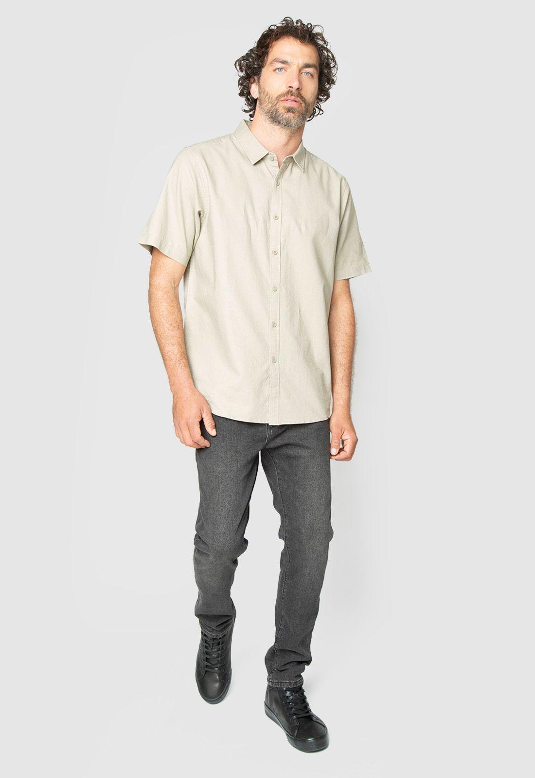 Shirt Linen Blended Fresh Moss Black Bubba-2