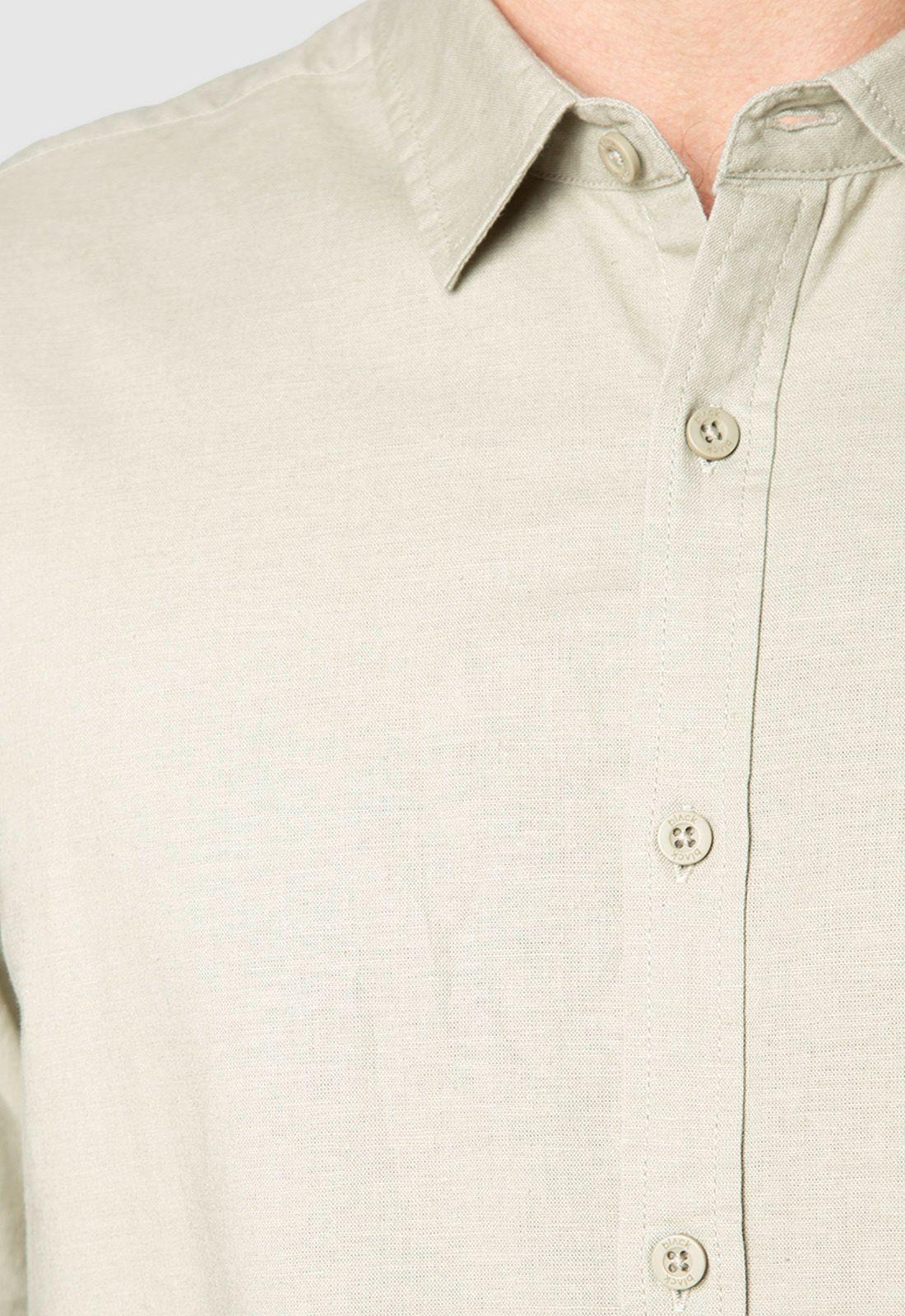 Shirt Linen Blended Fresh Moss Black Bubba-3