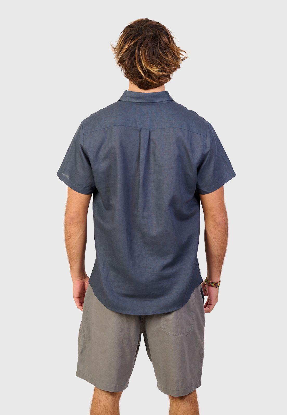 Lino Shirt Navy Ink Black Bubba-1