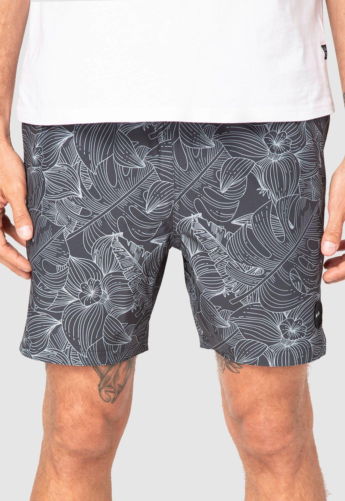 Swimsuit Dark Leaves Black Bubba-0