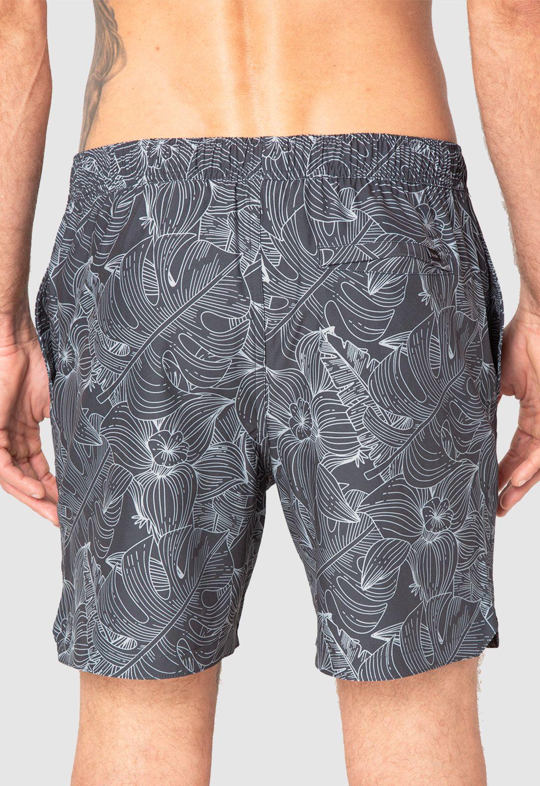 Swimsuit Dark Leaves Black Bubba-1