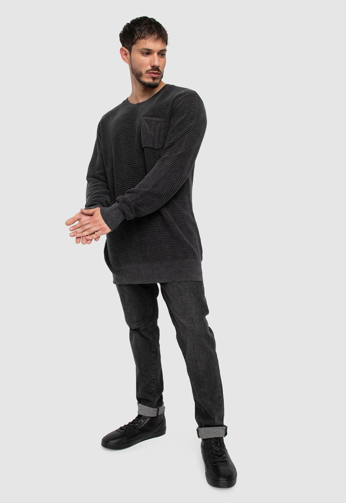 Sweater Cotton Iron Gate Black Bubba-4