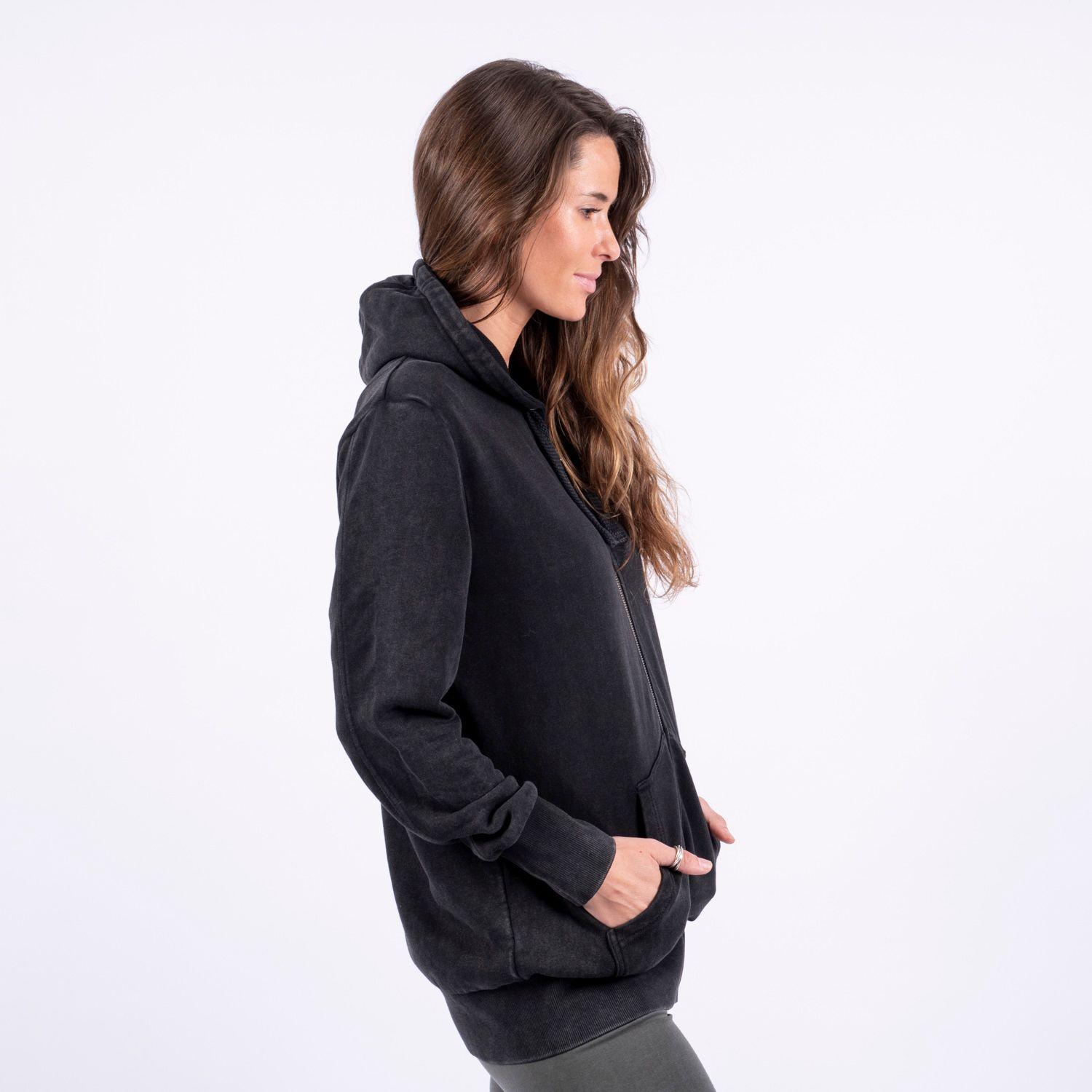Women Zipper Hoodie Velvet Black Bubba-2