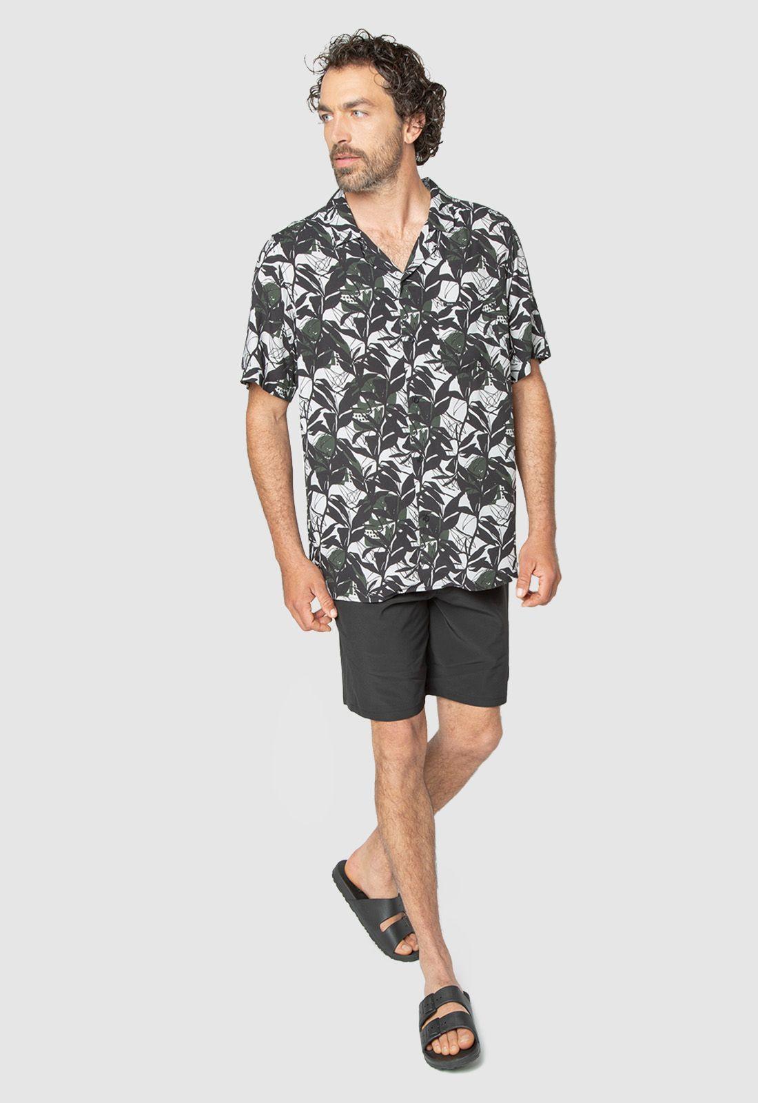 Shirt Viscose Wild Plants Black Bubba-2